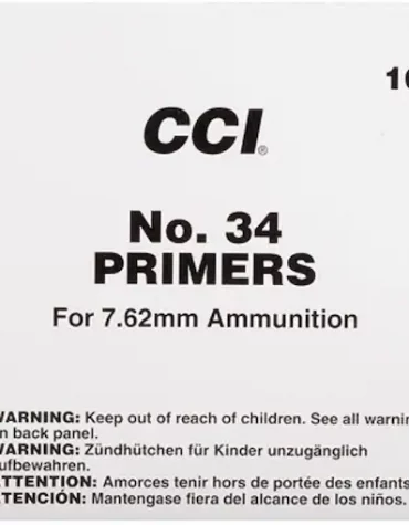 CCI Large Rifle 7,62 mm NATO-Spec Military Primers #34 Box mit 1000 (10 Trays mit 100