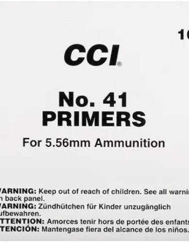 CCI Small Rifle 5,56 mm NATO-Spec Military Primers #41 Box mit 1000 (10 Tabletts mit 100)