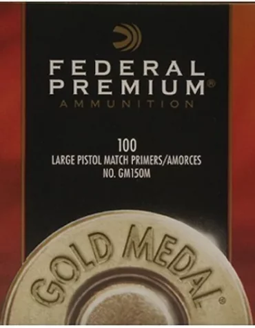 Federal Premium Gold Medal Large Pistol Match Primers #150M Box mit 1000 (10 Schalen mit 100)