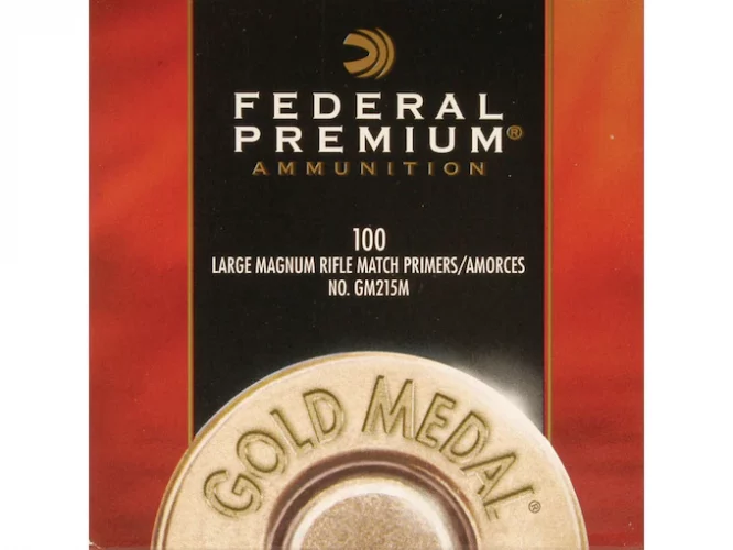 Federal Premium Gold Medal Large Rifle Magnum Match Primers #215M Box mit 1000 (10 Schalen mit 100)