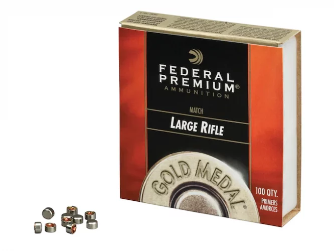 Federal Premium Gold Medal Large Rifle Match Primers #210M Box mit 1000 (10 Schalen mit 100)