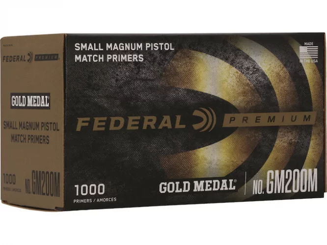 Federal Premium Gold Medal Small Pistol Magnum Match Primer #200M Box mit 1000 (10 Schalen mit 100)