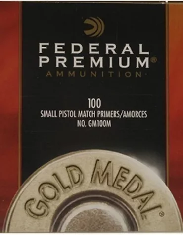 Federal Premium Gold Medal Small Pistol Match Primers #100M Box mit 1000 Stück (10 Schalen mit 100 Stück)