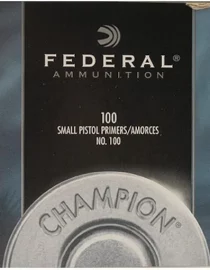 Federal Small Pistol Primers Nr. 100 Box mit 1000 (10 Tabletts mit 100)