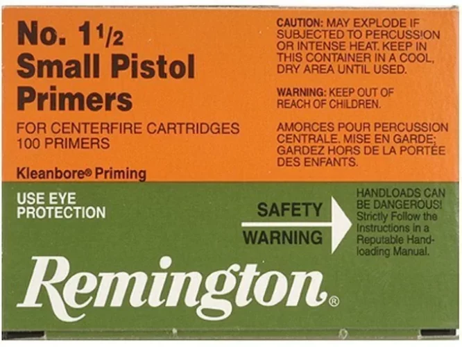 Remington Small Pistol Primers #1-1/2 Box mit 1000 (10 Schalen mit 100)