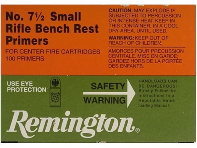 Remington Small Rifle Bench Rest Primers #7-1/2 Box mit 1000 (10 Schalen mit 100)