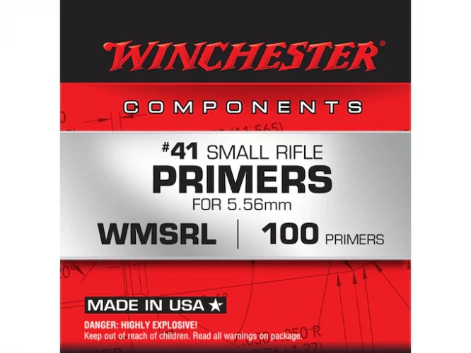 Winchester Small Rifle 5,56 mm NATO-Spec Military Primers #41 Box mit 1000 (10 Tabletts mit 100)